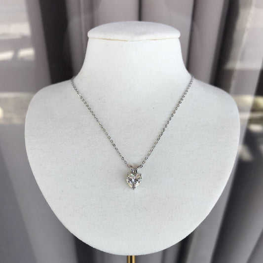 Heart Moissanite 1ct  Necklace