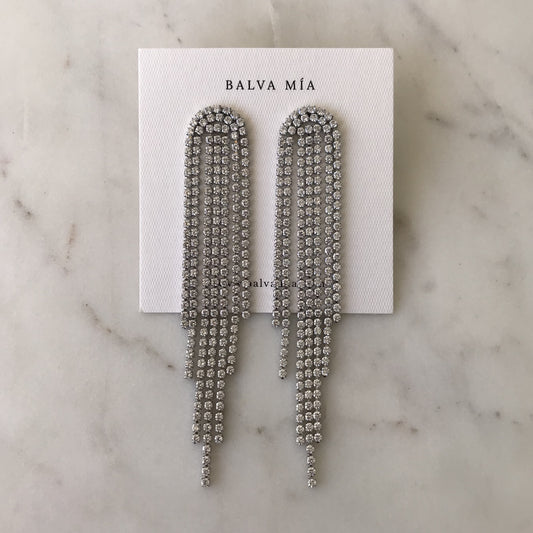SS Maxi Zara Silver Tennis Earrings