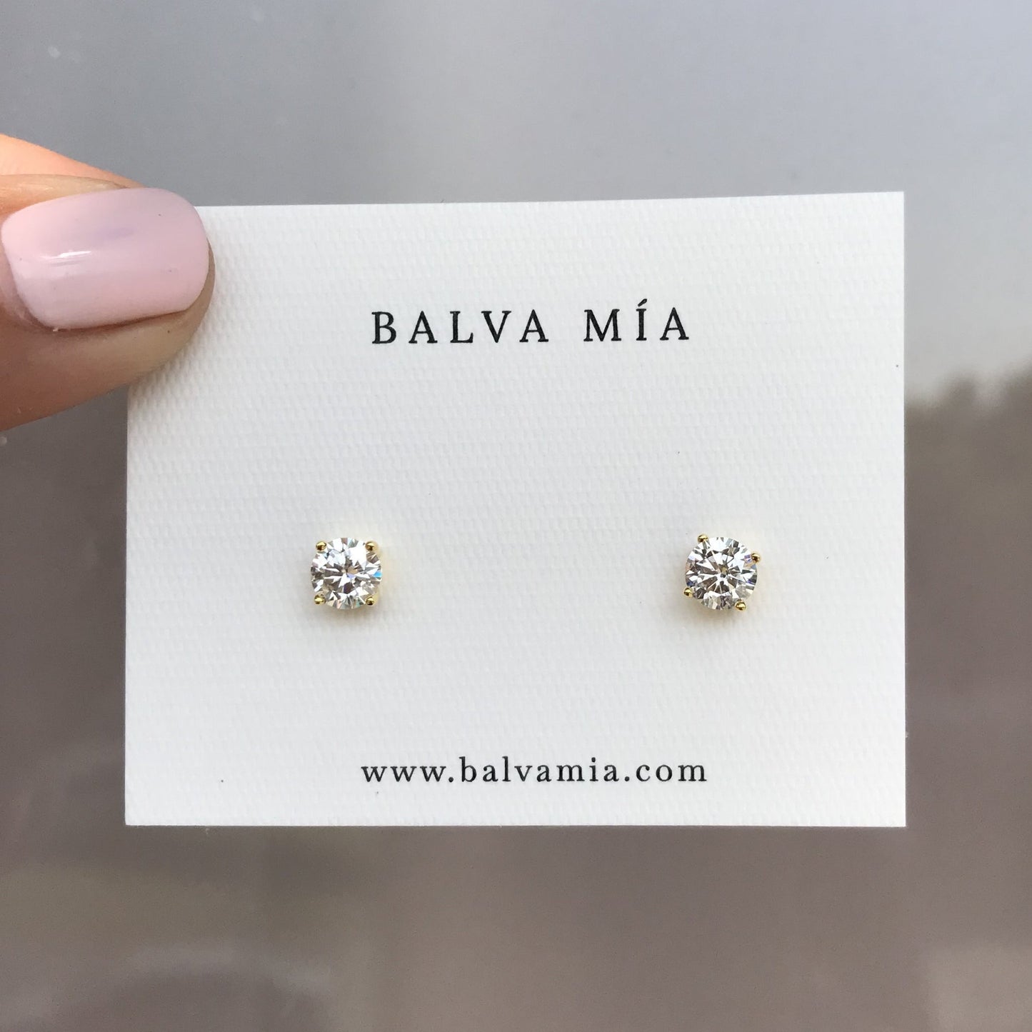 A Classic Round Moissanite Gold Studs .5ct